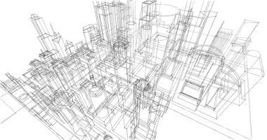 soyut mimari duvar kağıdı tasarımı, dijital konsept arkaplan