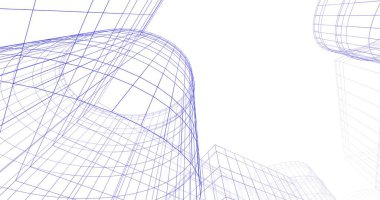 Mimari sanat konseptinde soyut çizgiler, minimum geometrik şekiller. 