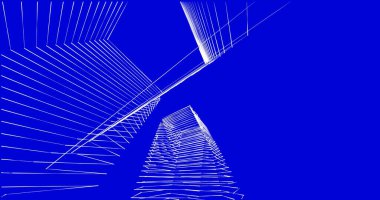 Mimari sanat konseptinde soyut çizgiler, minimum geometrik şekiller. 