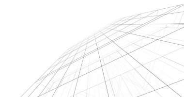 Arkaplanda mimari bina 3d illüstrasyon