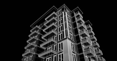 soyut mimari duvar kağıdı tasarımı, dijital konsept arkaplan