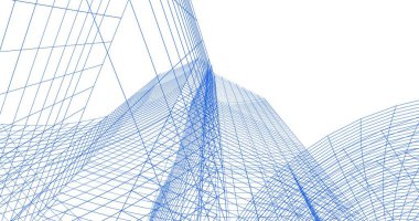 Mimari sanat konseptinde soyut çizgiler, minimum geometrik şekiller. 