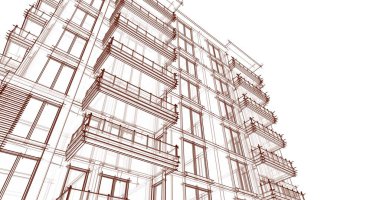 soyut mimari duvar kağıdı tasarımı, dijital konsept arkaplan