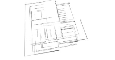 Arkaplanda mimari bina 3d illüstrasyon