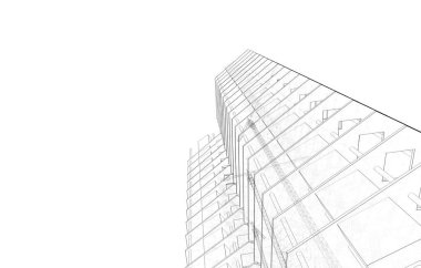 Mimari sanat konseptinde soyut çizgiler, minimum geometrik şekiller. 