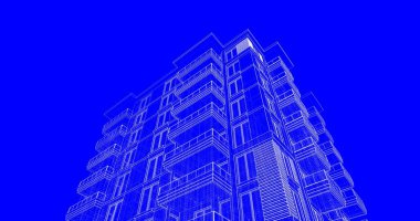 soyut mimari duvar kağıdı tasarımı, dijital konsept arkaplan