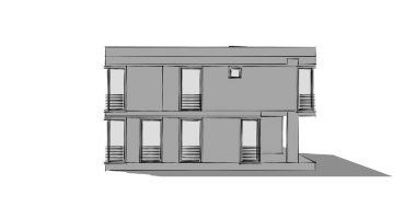 Arkaplanda mimari bina 3d illüstrasyon