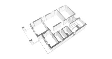 Arkaplanda mimari bina 3d illüstrasyon