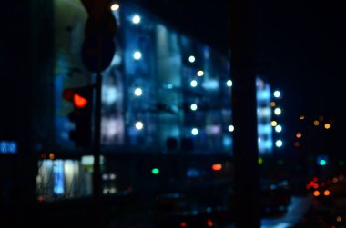 Bulanık soyut ışıklar gece şehrin arka planı