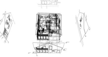 soyut mimari duvar kağıdı tasarımı, dijital konsept arkaplan