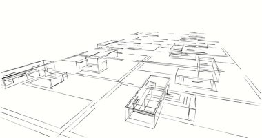 soyut mimari duvar kağıdı tasarımı, dijital konsept arkaplan