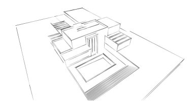 soyut mimari duvar kağıdı tasarımı, dijital konsept arkaplan