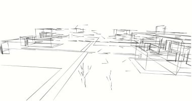 soyut mimari duvar kağıdı tasarımı, dijital konsept arkaplan