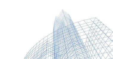 Mimari sanat konseptinde soyut çizgiler, minimum geometrik şekiller. 