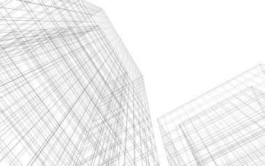 Mimari sanat konseptinde soyut çizgiler, minimum geometrik şekiller. 