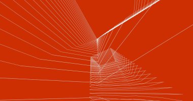 Mimari sanat konseptinde soyut çizgiler, minimum geometrik şekiller. 