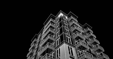 soyut mimari duvar kağıdı tasarımı, dijital konsept arkaplan