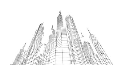 soyut mimari duvar kağıdı tasarımı, dijital konsept arkaplan