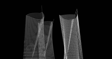 soyut mimari duvar kağıdı tasarımı, dijital konsept arkaplan