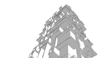 soyut mimari duvar kağıdı tasarımı, dijital konsept arkaplan