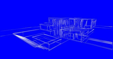 soyut mimari duvar kağıdı tasarımı, dijital konsept arkaplan