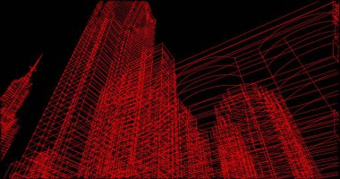 Mimari sanat konseptinde soyut çizgiler, minimum geometrik şekiller. 