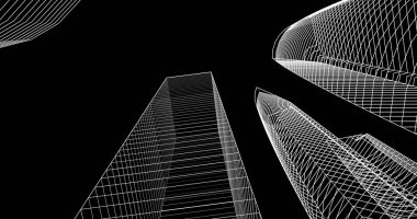 soyut mimari duvar kağıdı tasarımı, dijital konsept arkaplan