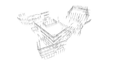 soyut mimari duvar kağıdı tasarımı, dijital konsept arkaplan