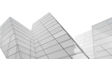 Mimari sanat konseptinde soyut çizgiler, minimum geometrik şekiller. 