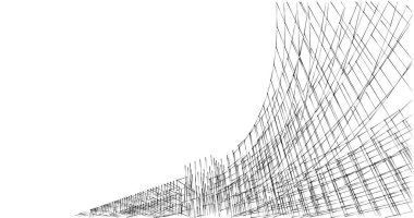 Mimari sanat konseptinde soyut çizgiler, minimum geometrik şekiller. 