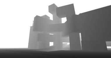 Mimari sanat konseptinde soyut çizgiler, minimum geometrik şekiller. 