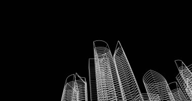 soyut mimari duvar kağıdı tasarımı, dijital konsept arkaplan