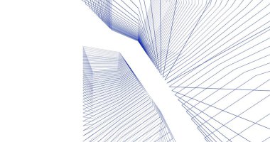 Mimari sanat konseptinde soyut çizgiler, minimum geometrik şekiller. 