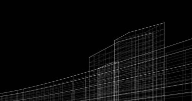 Mimari sanat konseptinde soyut çizgiler, minimum geometrik şekiller. 