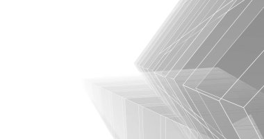 Mimari sanat konseptinde soyut çizgiler, minimum geometrik şekiller. 