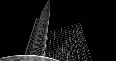 soyut mimari duvar kağıdı tasarımı, dijital konsept arkaplan