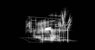 soyut mimari duvar kağıdı tasarımı, dijital konsept arkaplan