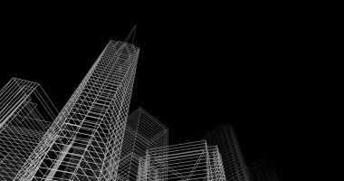 soyut mimari duvar kağıdı tasarımı, dijital konsept arkaplan