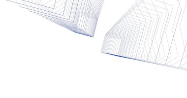 Mimari sanat konseptinde soyut çizgiler, minimum geometrik şekiller. 