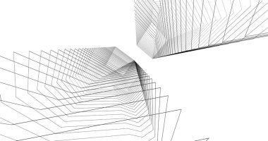 Mimari sanat konseptinde soyut çizgiler, minimum geometrik şekiller. 