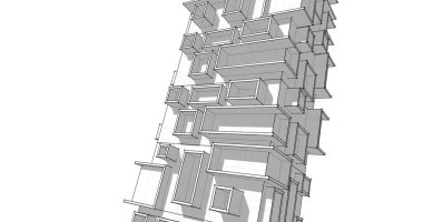 soyut mimari duvar kağıdı tasarımı, dijital konsept arkaplan