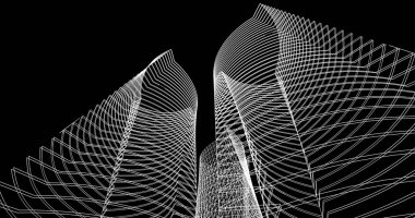 soyut mimari duvar kağıdı tasarımı, dijital konsept arkaplan