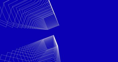 Mimari sanat konseptinde soyut çizgiler, minimum geometrik şekiller. 