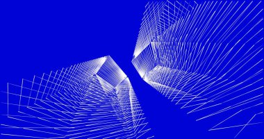 Mimari sanat konseptinde soyut çizgiler, minimum geometrik şekiller. 