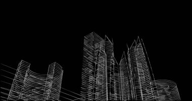 soyut mimari duvar kağıdı tasarımı, dijital konsept arkaplan