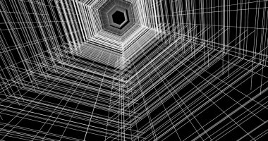 Mimari sanat konseptinde soyut çizgiler, minimum geometrik şekiller. 