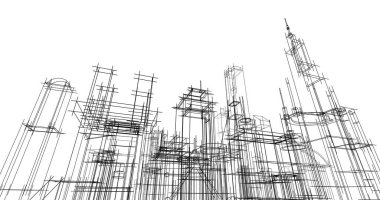 soyut mimari duvar kağıdı tasarımı, dijital konsept arkaplan
