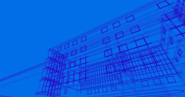 Mimari sanat konseptinde soyut çizgiler, minimum geometrik şekiller. 