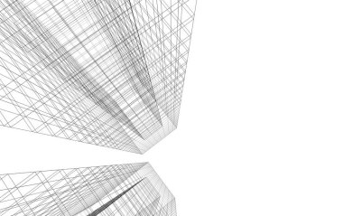 Mimari sanat konseptinde soyut çizgiler, minimum geometrik şekiller. 