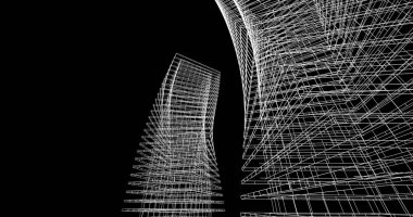 soyut mimari duvar kağıdı tasarımı, dijital konsept arkaplan